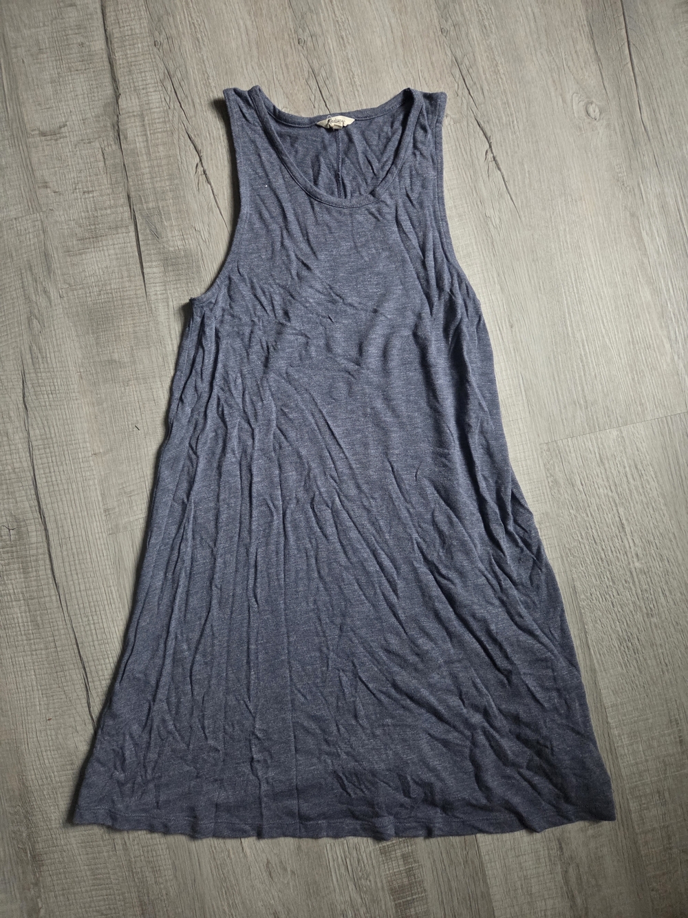Madewell Heathered Navy Blue Swing Tank Dress Size Large
